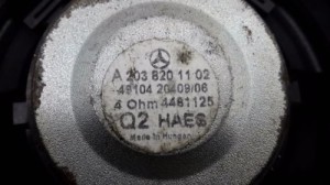 Mercedes Benz C-Class 203 (2000–2007) Lautsprecher Tür vorne A2038201102 - 2