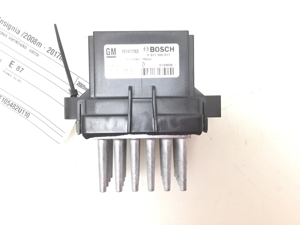 OPEL INSIGNIA A G09 Interior Heater Resistor 15141283 21253284