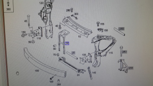  The middle part of the front frame from the lock down 