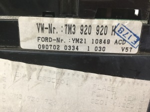 Volkswagen Sharan (1995–2010) Kombiinstrument 7M3920920H - 3