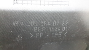 Mercedes Benz CLK-Class 209 (2002–2009) Priekšējā apakšspārna aizmugurējā daļa A2098840722 - 3