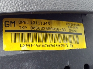 Opel Astra H (2004–2010) Fahrerairbag 13111345 - 4
