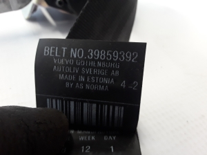 VOLVO XC70 (2007–2016) Rear seat belt 39859392 - 2