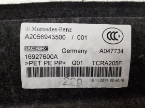 Mercedes Benz E-Class W238 (2017–2026) Sonstiges Teil Kofferraum innen A2056943500 - 2