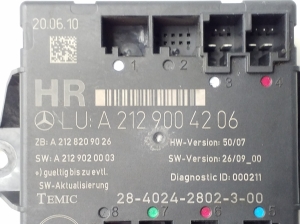 Mercedes Benz E-Class W212 (2009–2015) Tagumise küljeukse juhtplokk A2129004206 - 2
