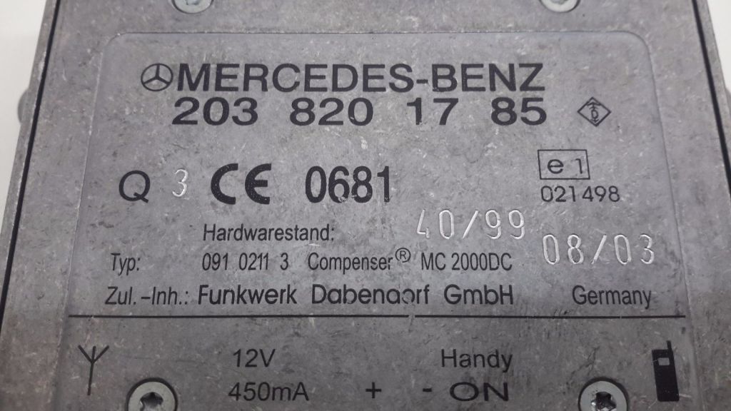 MERCEDES-BENZ CLC-Class CL203 (2008-2011) Antenos stiprintuvas A2038201785 20975151
