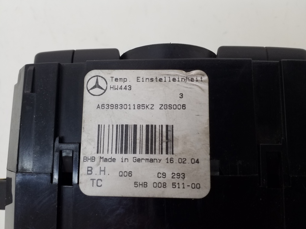 MERCEDES-BENZ Vito W639 (2003-2015) Klimato kontrolės (klimos) valdymas A6398301185 20975128