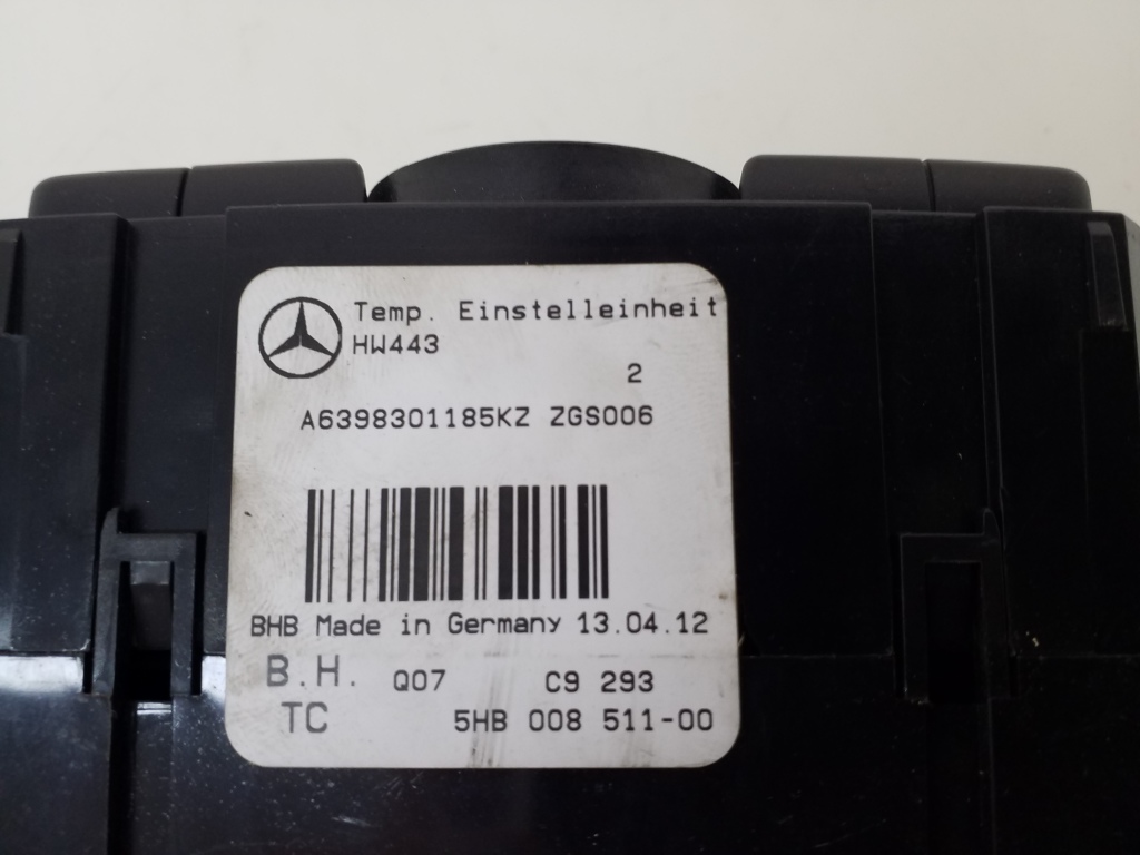 MERCEDES-BENZ Vito W639 (2003-2015) Klimato kontrolės (klimos) valdymas A6398301185 20975126