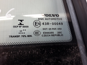 VOLVO XC90 (2015–2024) Aizmugurējo sānu durvju trīsstūrveida stikls 31651878 - 3