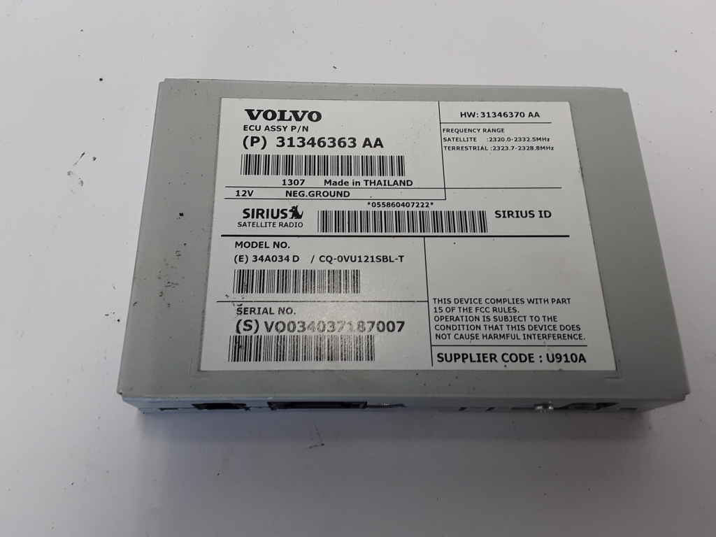 VOLVO S60 2 generation (2010-2020) Bootlid antennförstärkare 31346363 22377981