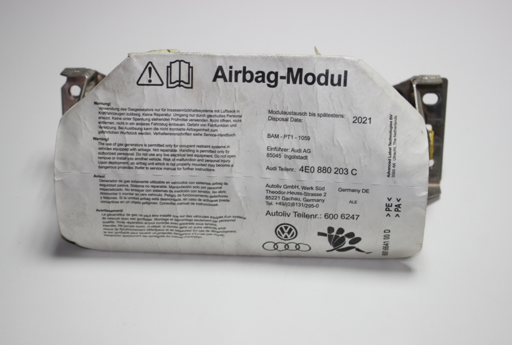 AUDI A8 D3/4E (2002-2010) Табло Airbag SRS 4E0880203C 21592715