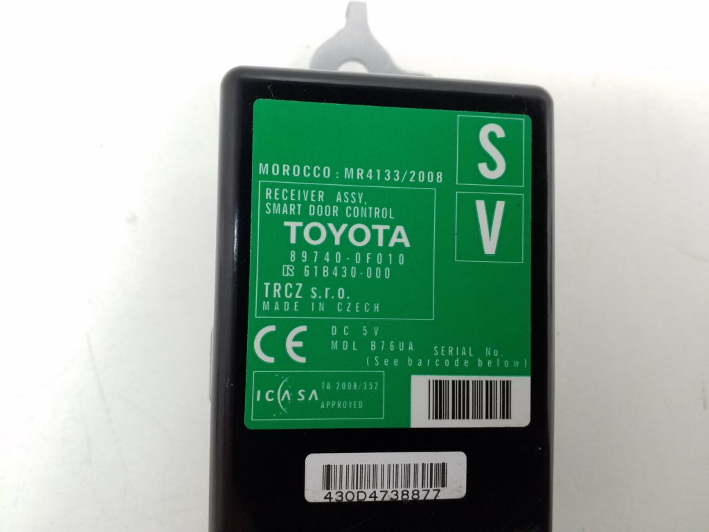 TOYOTA Verso 1 generation (2009-2015) Egyéb vezérlőegységek 897400F010 20381290