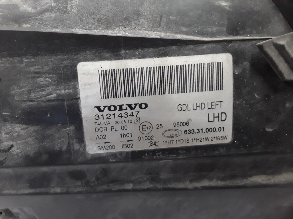 VOLVO S80 2 generation (2006-2020) Фара передняя левая 31214347 22383471