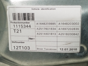 Mercedes Benz R-Class 251 (2006–2017) Priekšējo durvju logu pacēlājs A2517200679 - 3