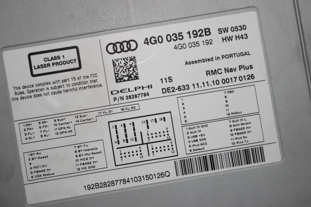 AUDI A7 C7/4G (2010-2020) Music Player Without GPS 4G0035192B 21899230