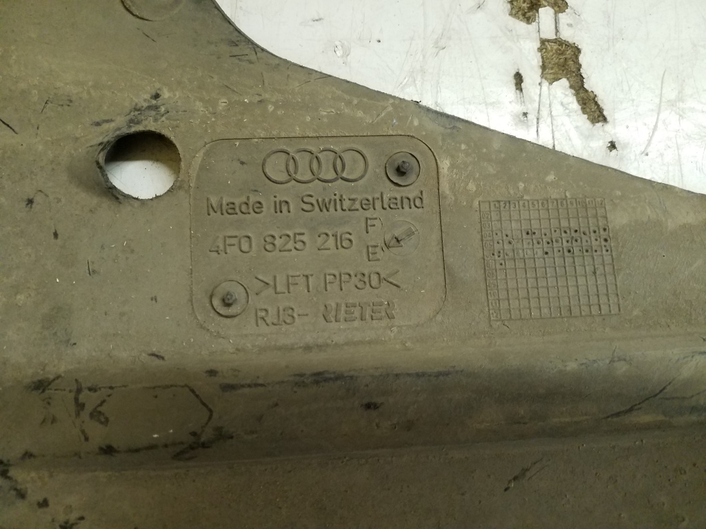 AUDI A6 C6/4F (2004-2011) Πίσω μεσαίο κάτω μέρος προστασίας 4F0825216E 25073559