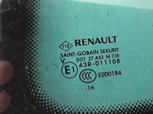 RENAULT Scenic (2016–2026) Seitenscheibe hinten (Karosserie) 833070700R - 2