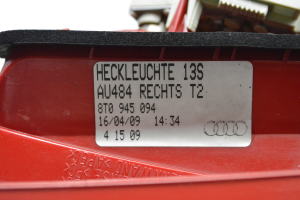 AUDI A5 (2007–2016) Rückleuchte Heckleuchte innen 8T0945094 - 4