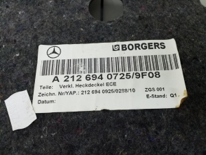 Mercedes Benz E-Class W212 (2009–2015) Trunk lid trim panel A2126940725 - 3