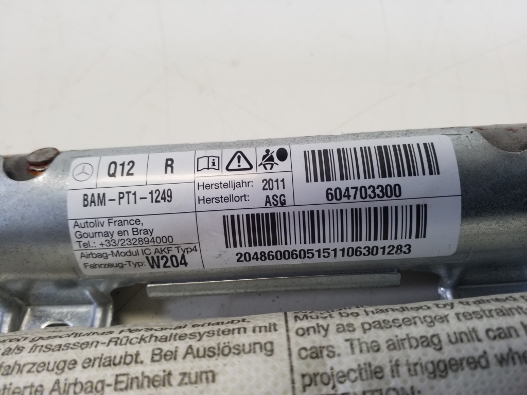 MERCEDES-BENZ C-Class W204/S204/C204 (2004-2015) Dešinės pusės stogo oro pagalvė (SRS) A2048600605 21914998