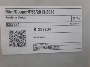Mini Cooper F55 / F56 (2013–2026) Comfort control module 9387234 - 2