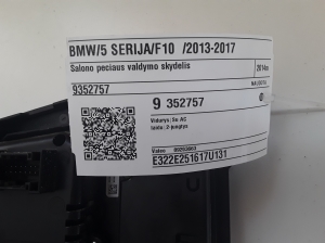 BMW 5 SERIES F10 (2010–2017) Heater control panel 9352757 - 2