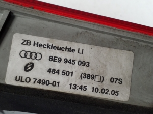 AUDI A4 B7 (2004–2008) Tail light on trunk lid 8E9945093 - 2