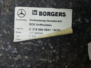 Mercedes Benz CLS-Class 219 (2004–2010) Trunk lid trim panel A2196900541 - 2