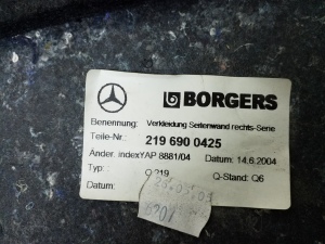 Mercedes Benz CLS-Class 219 (2004–2010) Trunk side trim panel A2196900425 - 2