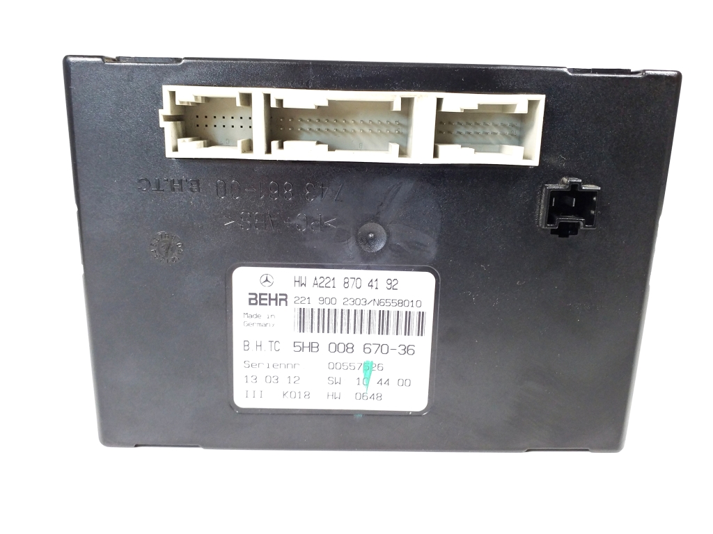 MERCEDES-BENZ S-Class W221 (2005-2013) Other Control Units A2218704192 21917627