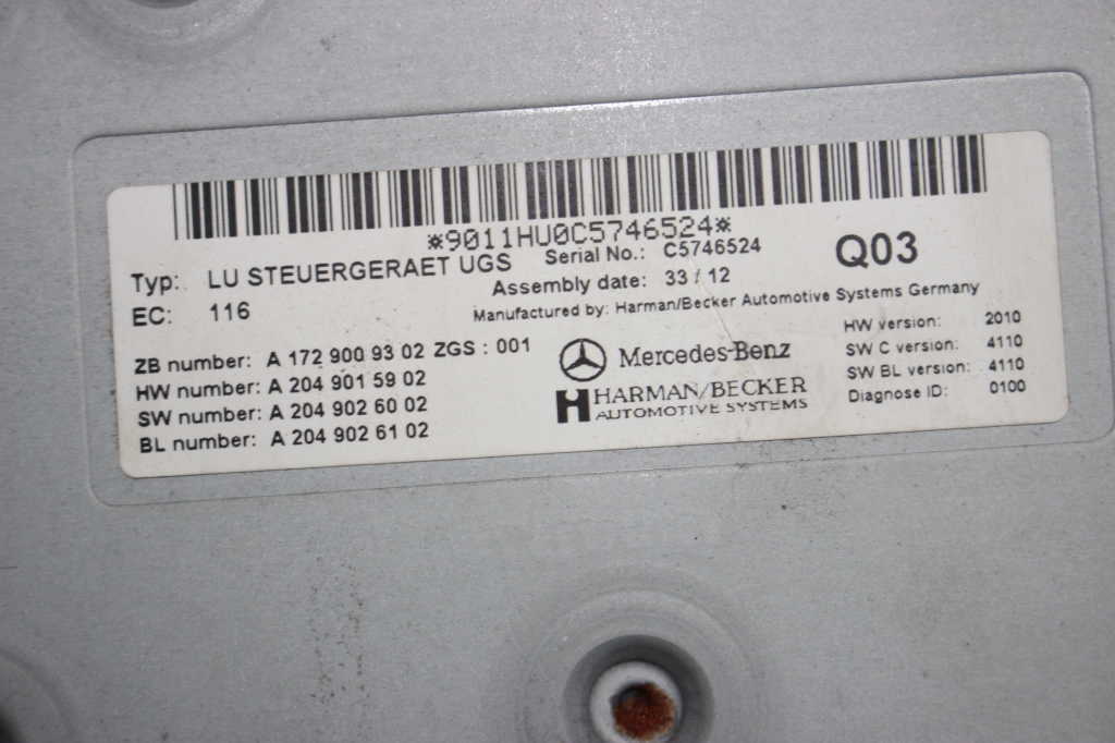 MERCEDES-BENZ S-Class W221 (2005-2013) Other Control Units A1729009302, A2219005903, A2049009301 21918431
