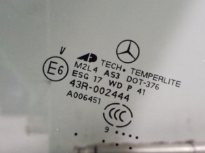 Mercedes Benz GL-Class 164 (2006–2012) Aizmugurējo sānu durvju stikls A1647350910 - 2