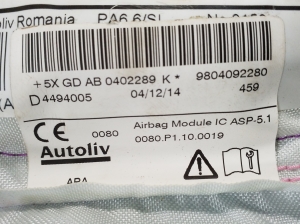 Peugeot 208 (2012–2019) Dachairbag 9804092280 - 2