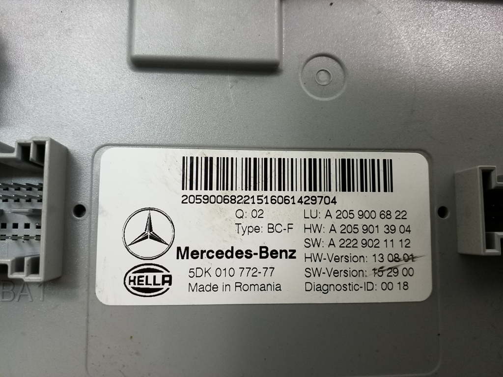 MERCEDES-BENZ C-Class W205/S205/C205 (2014-2023) Other Control Units A2059006822 20430618