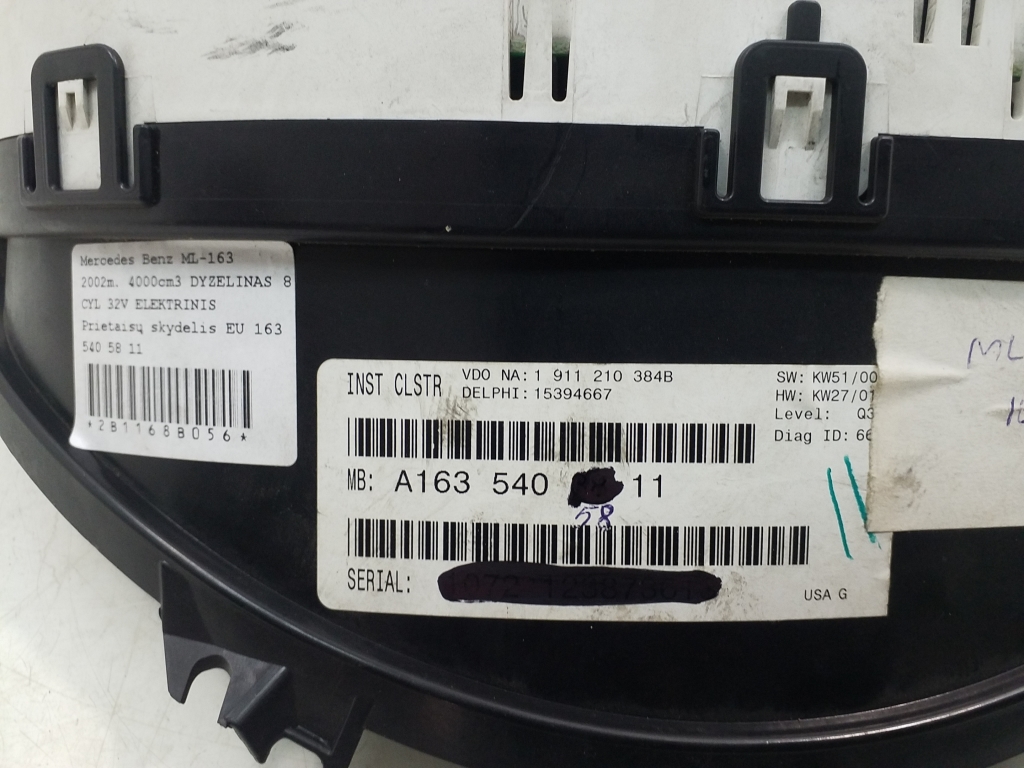 MERCEDES-BENZ M-Class W163 (1997-2005) Speedometer A1635405811,A1635404011,A1635407611,A1635409511 20430923