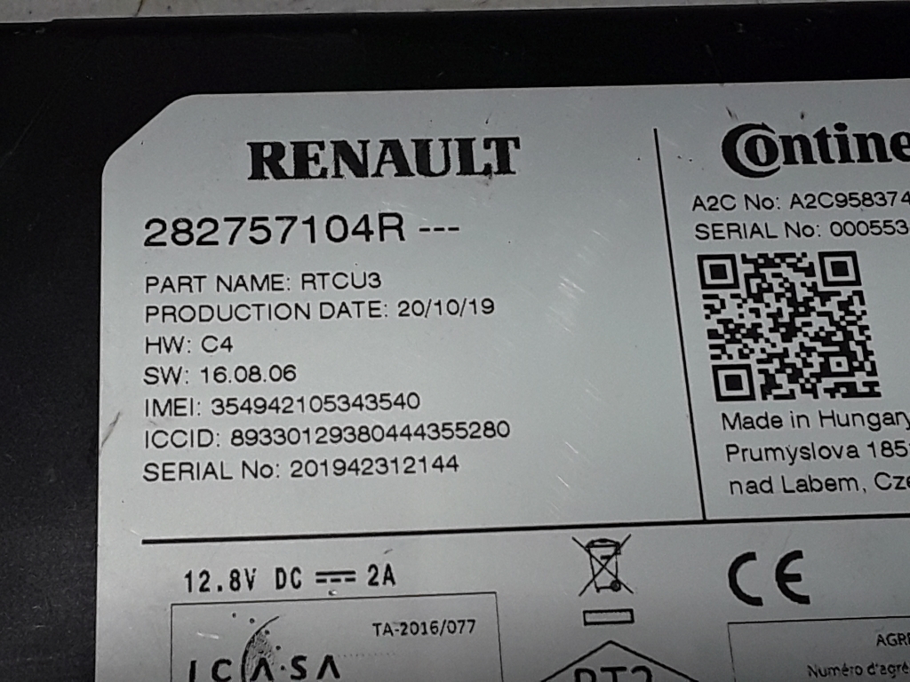 RENAULT Kadjar 1 generation (2015-2024) Navigation Control Switch 282757104R 22412638