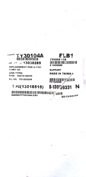 TOYOTA Camry XV5 (2011–2017) Priekšējais panelis (televizors) un tā detaļas 53201-06030 - 2