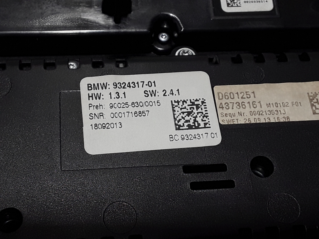 BMW 5 Series F10/F11 (2009-2017) Pегулятор климы 9324317 22412998