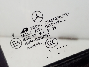  Stiklas fortkė galinių šoninių durų 