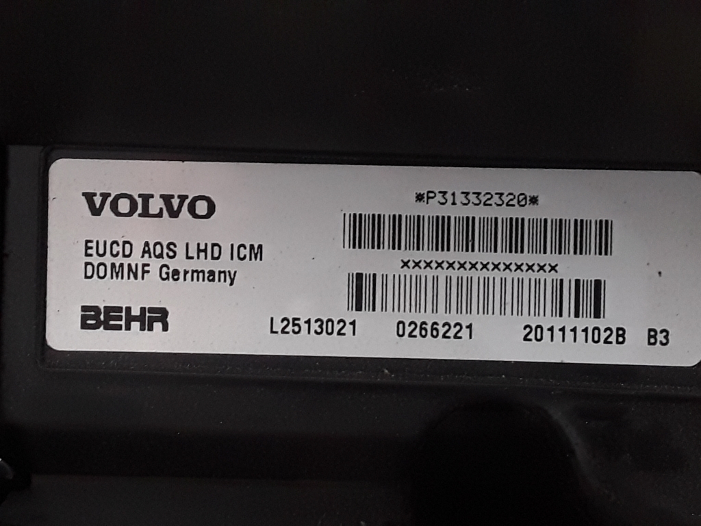 VOLVO XC60 1 generation (2008-2017) Salono pečiukas 31332320 22413092
