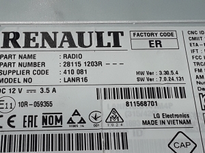 RENAULT Kadjar (2015–2026) Radio (head unit) 281151203R - 2