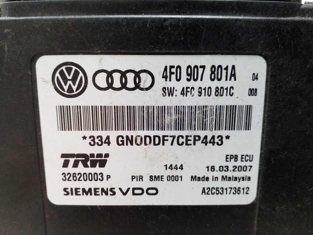 AUDI A6 C6/4F (2004-2011) Other Control Units 4F0907801A 22143678