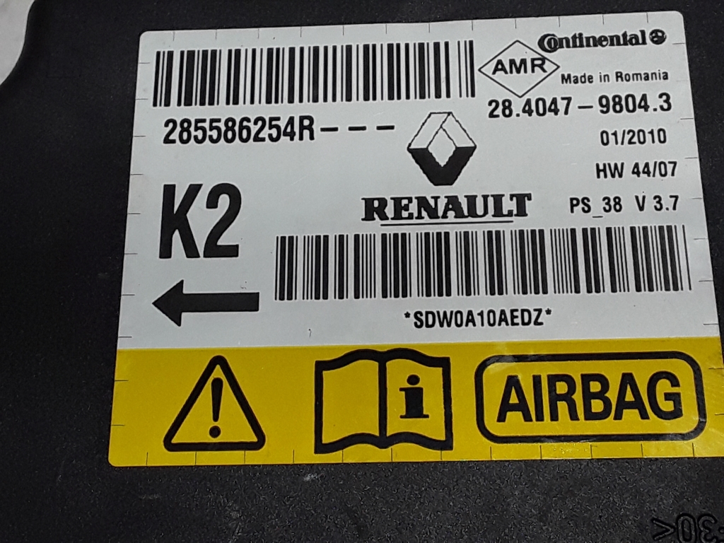 RENAULT Megane 3 generation (2008-2020) SRS vadības bloks 285586254R 22419413