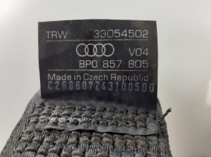 AUDI A3 8P (2003–2012) Tagumine turvavöö 8P0857805 - 2