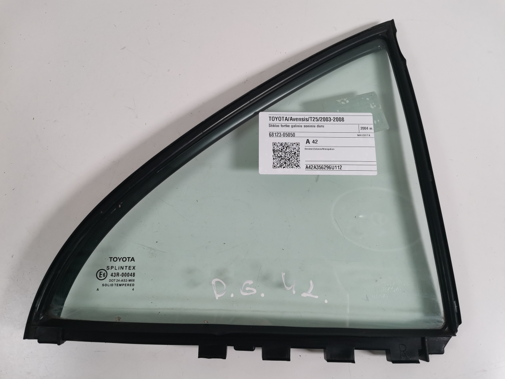 TOYOTA Avensis 2 generation (2002-2009) Πίσω δεξί παράθυρο 68123-05050 21019216