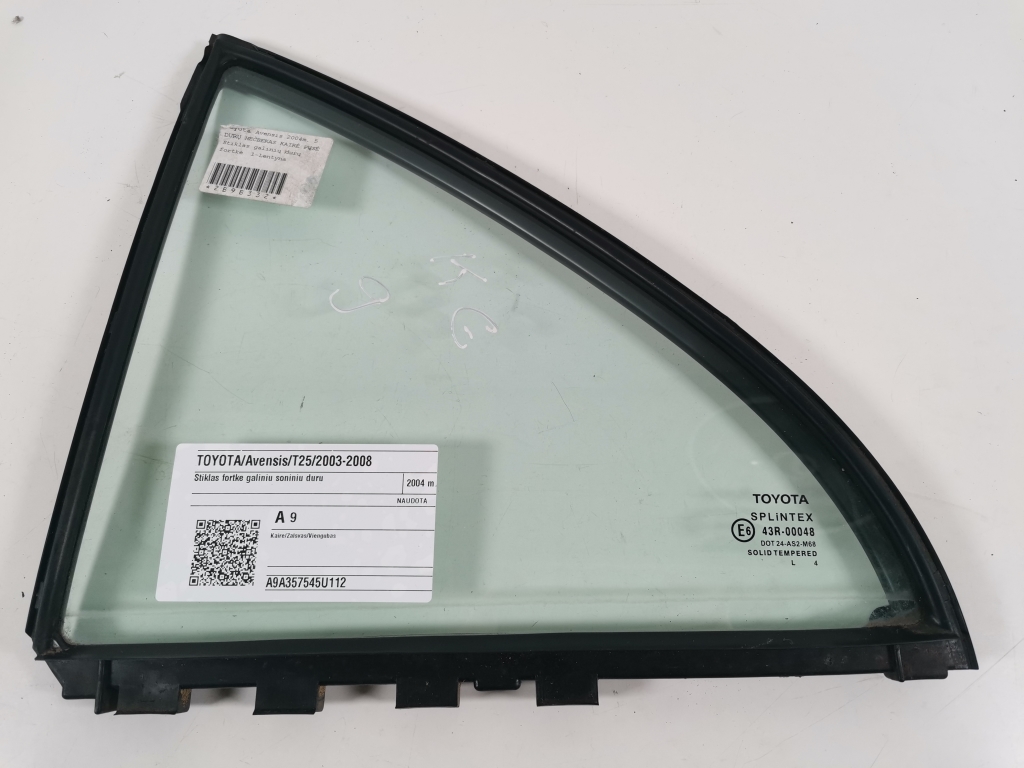 TOYOTA Avensis 2 generation (2002-2009) Rear Left Door Window 21018921