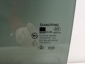 SsangYong Actyon I (2005–2010) Aizmugurējo sānu durvju stikls - 3
