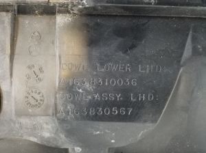Mercedes Benz ML-Class 163 (1998–2005) Wasserkastenabdeckung (Windlauf) A1638310036 - 2