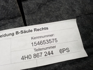 AUDI A8 D4 (2010–2017) Keskpiilari siseviimistlus 4H0867244 - 2