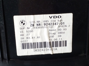 BMW 3 SERIES E92 (2006–2010) Instrument cluster 9242347 - 2